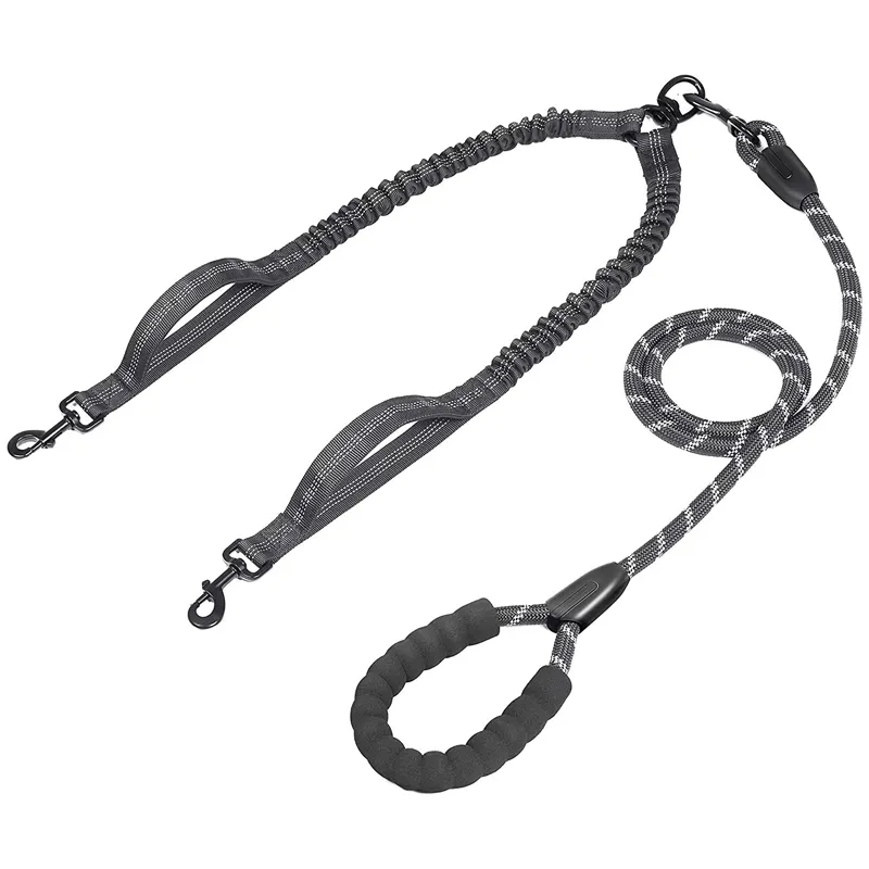Dual Handle Bungee Dog Leash - Efficient Control for Two Dogs 3