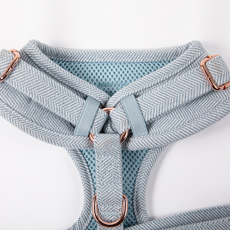 Ensemble harnais pour chien en tweed et sergé pour promenades en extérieur 9