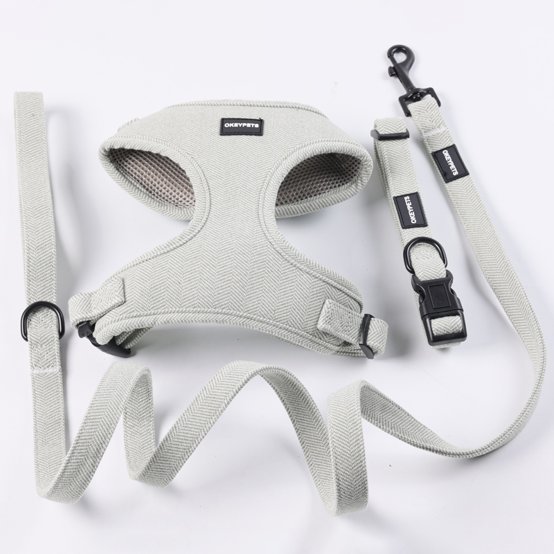Ensemble harnais pour chien en tweed et sergé pour promenades en extérieur 20