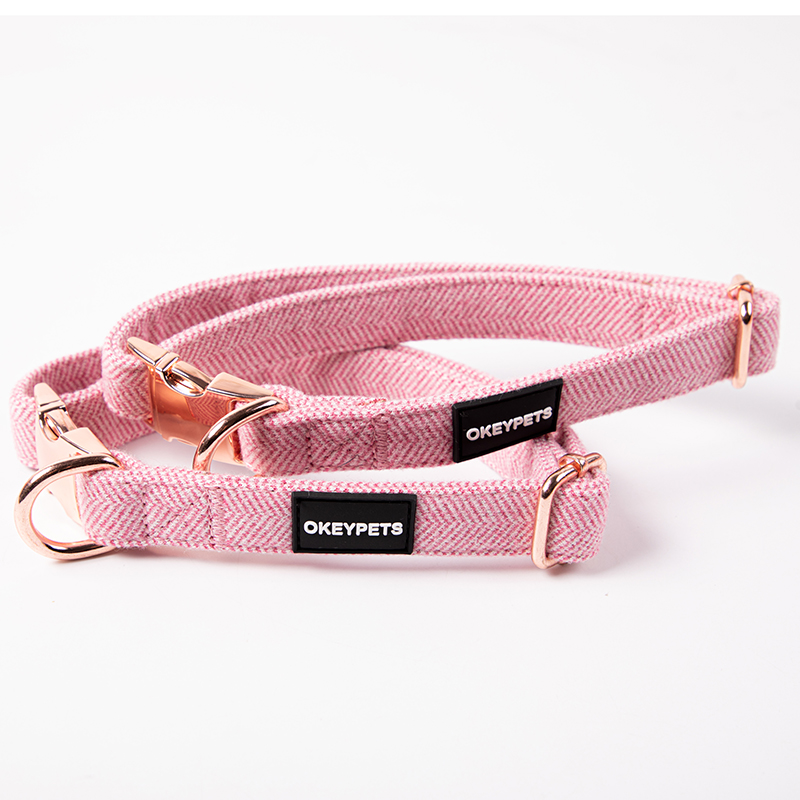 Ensemble harnais pour chien en tweed et sergé pour promenades en extérieur 14