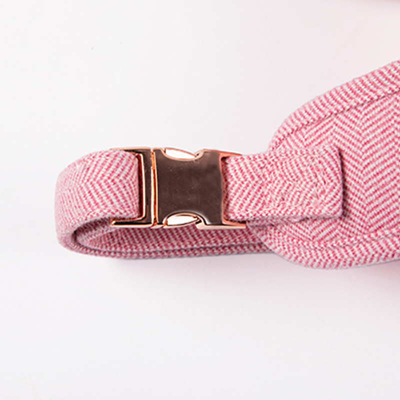 Okeypets Anpassad Tweed Twill Justerbar Hundsele Set Hundkoppel Hundhalsband 11