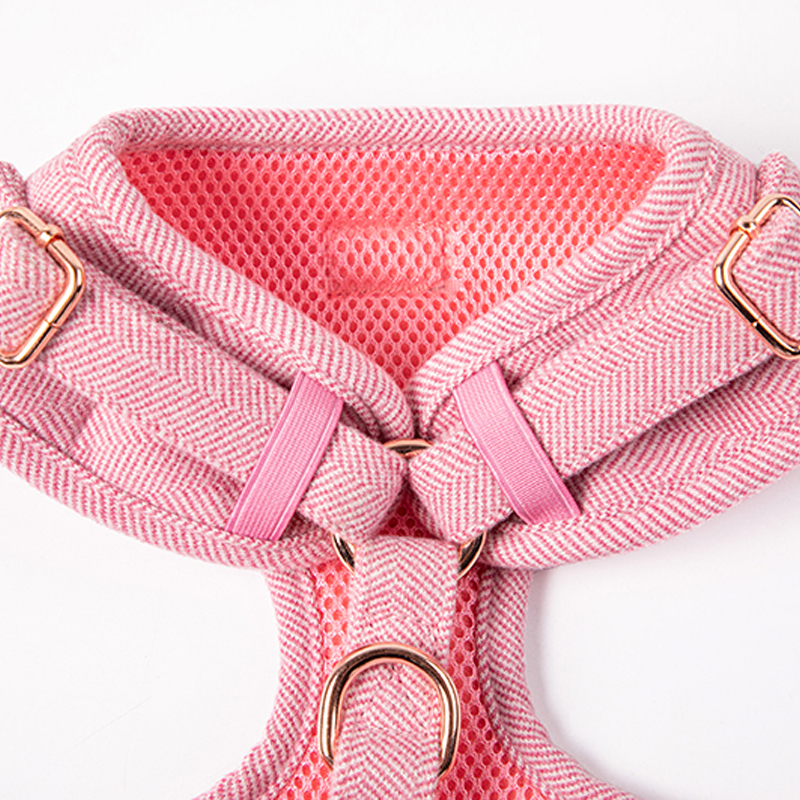 Okeypets Anpassad Tweed Twill Justerbar Hundsele Set Hundkoppel Hundhalsband 8