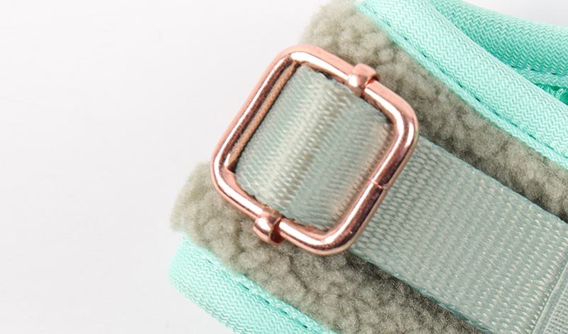 Harnais pour chien personnalisé multicolore en laine polaire douce d'agneau, ensemble de harnais assortis 10