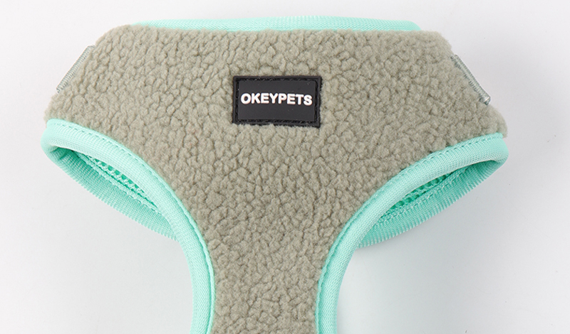 Harnais pour chien personnalisé multicolore en laine polaire douce d'agneau, ensemble de harnais assortis 7