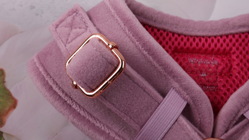 Harnais pour chien en velours sur mesure, harnais ajustable pour animaux de compagnie, usine chinoise 15