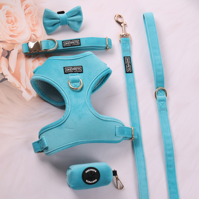 Baršunasti pojas za pse, set ogrlica s povodcem za pse u više boja, prilagođeni dizajn, podesivi set pojaseva za kućne ljubimce 8