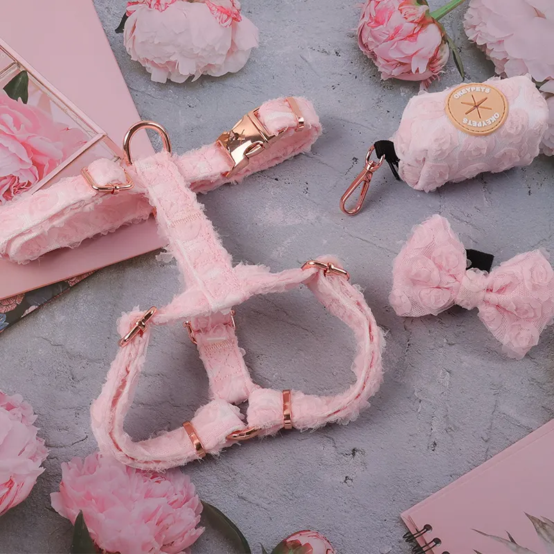 3D Flower Crochet Dog Harness - Comfortable, Durable, and Stylish 4