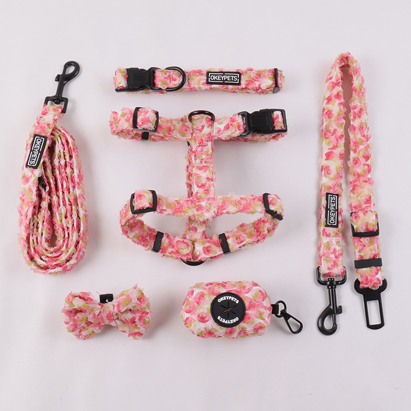 Harnais pour chien personnalisé en crochet de fleurs en forme de H avec sangle réglable 15