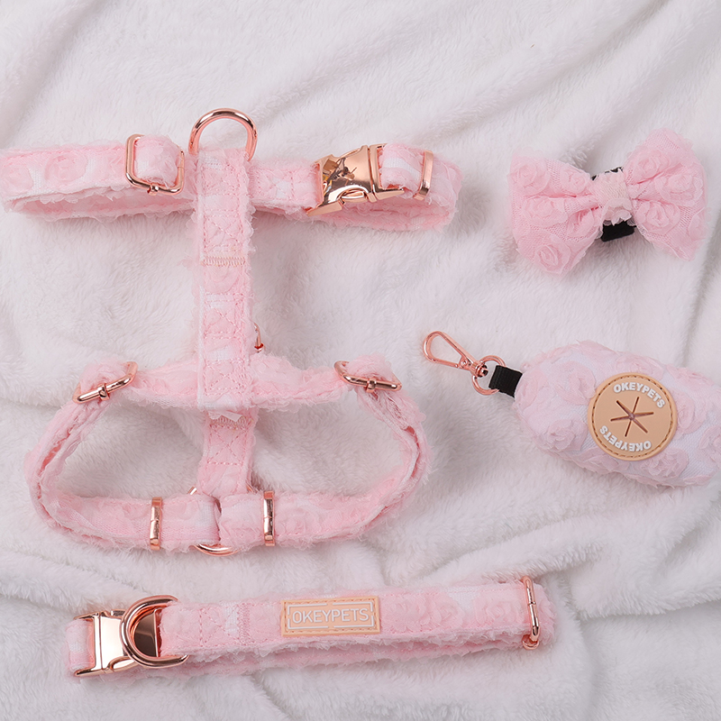 Harnais pour chien personnalisé en crochet de fleurs en forme de H avec sangle réglable 16