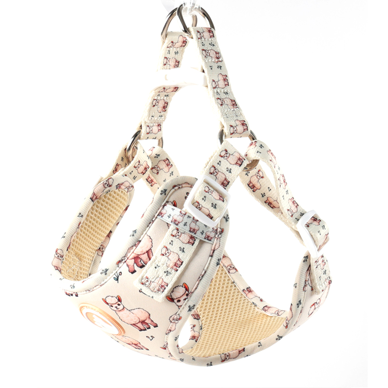 Ensemble harnais pour chien personnalisé avec motif mignon, collier et laisse pour animal de compagnie 20