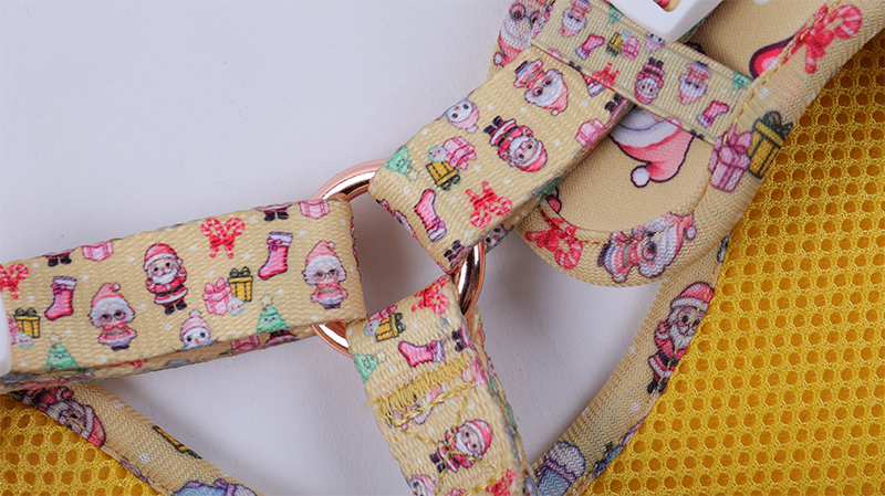 Ensemble harnais pour chien personnalisé avec motif mignon, collier et laisse pour animal de compagnie 14