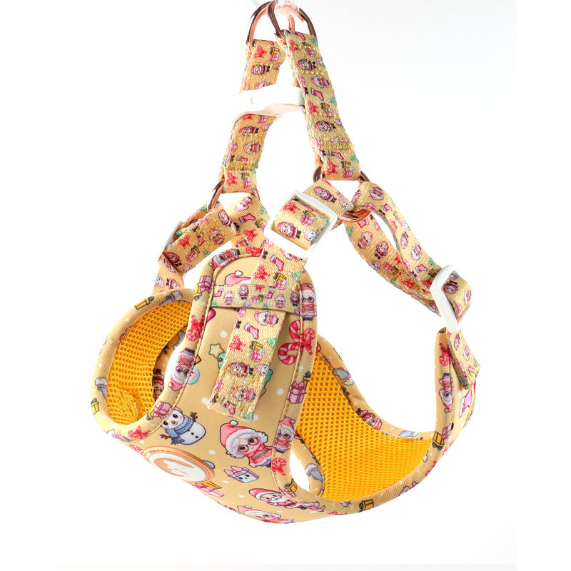 Ensemble harnais pour chien personnalisé avec motif mignon, collier et laisse pour animal de compagnie 22