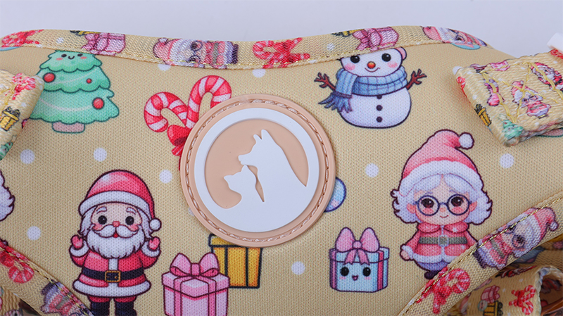 Ensemble harnais pour chien personnalisé avec motif mignon, collier et laisse pour animal de compagnie 12