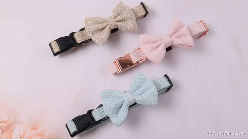 Collier et laisse pour chien en tweed résistant, ajustables et personnalisables, avec boucle en métal. 1