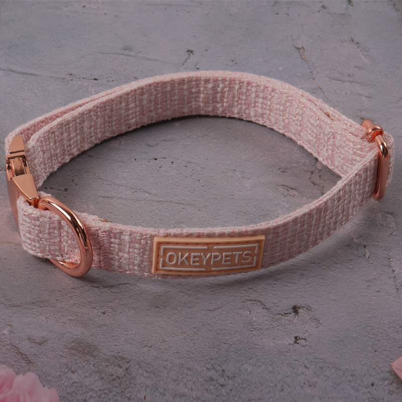 Collier et laisse pour chien en tweed résistant, ajustables et personnalisables, avec boucle en métal. 19