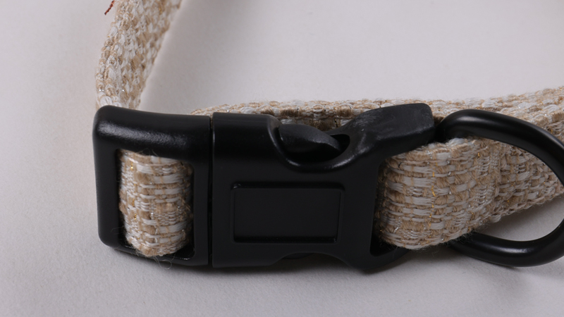 Collier et laisse pour chien en tweed résistant, ajustables et personnalisables, avec boucle en métal. 11