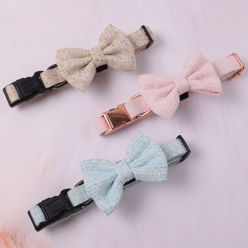 Collier et laisse pour chien en tweed résistant, ajustables et personnalisables, avec boucle en métal. 10