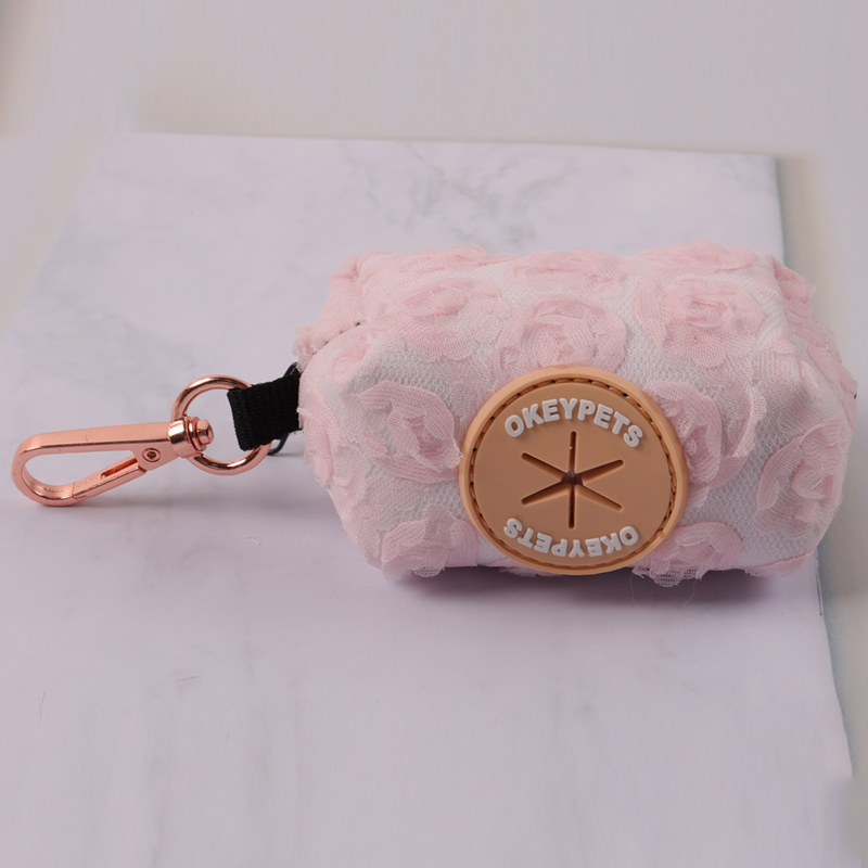 OKEYPETS Sacs à déjections canines personnalisés au crochet avec motif floral - Accessoires pour animaux - Distributeur de sacs à déjections canines 12