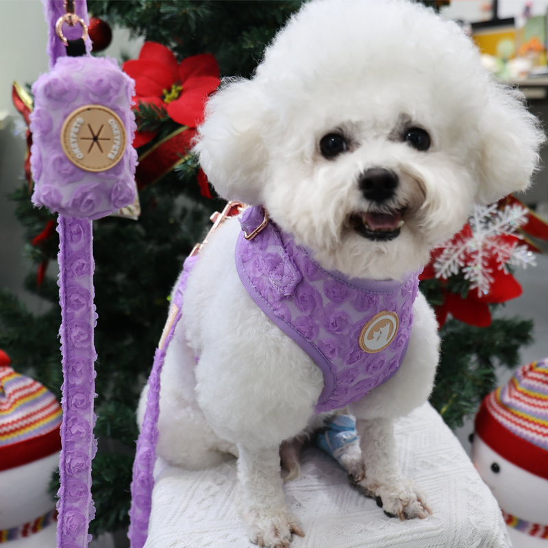 OKEYPETS Sacs à déjections canines personnalisés au crochet avec motif floral - Accessoires pour animaux - Distributeur de sacs à déjections canines 14