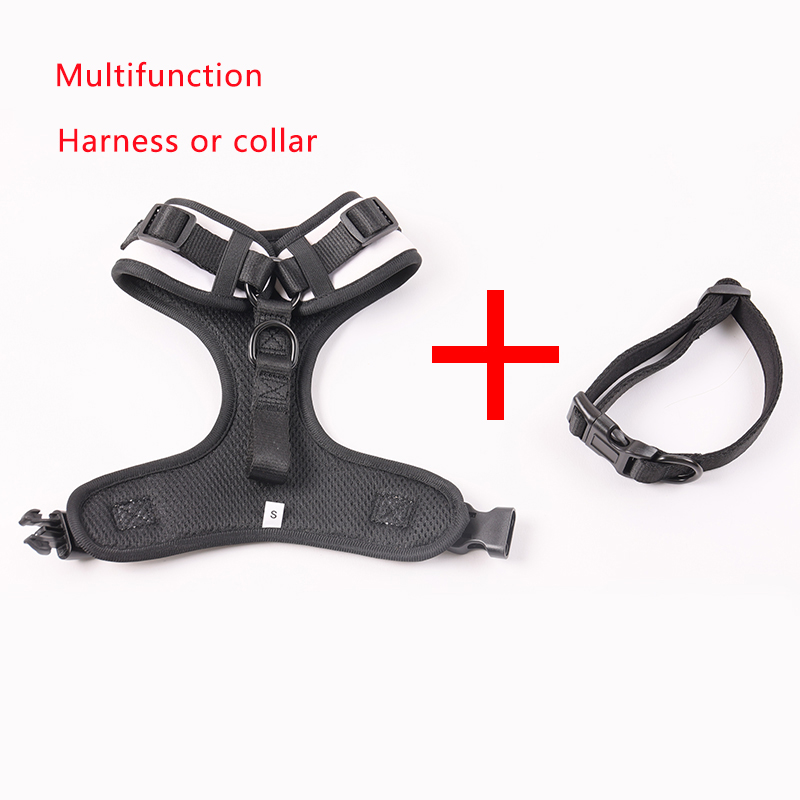 Harnais pour chien uni avec collier réfléchissant en néoprène rembourré et doux 7