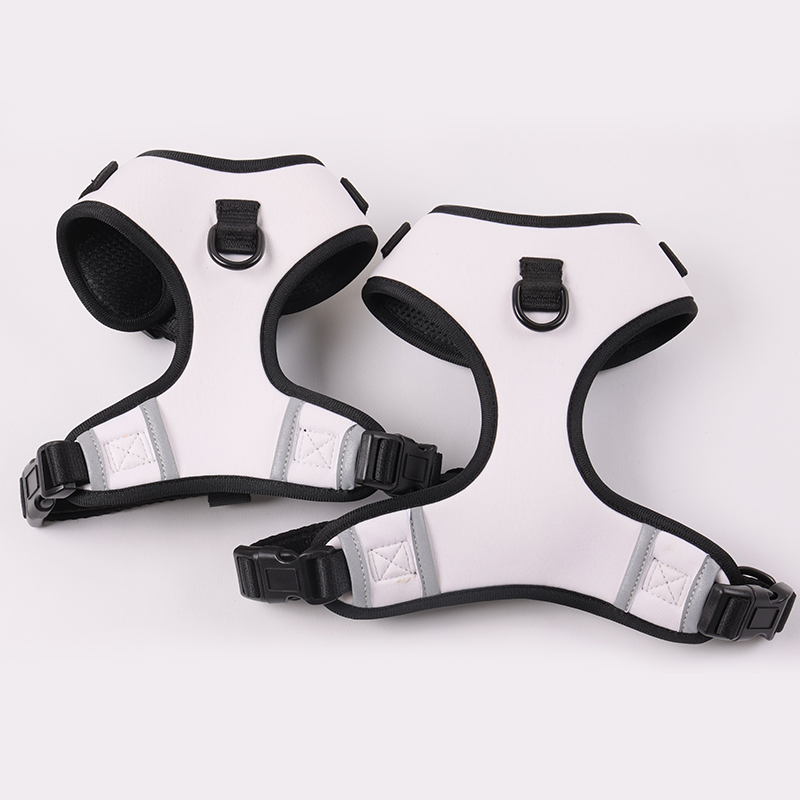 Harnais pour chien uni avec collier réfléchissant en néoprène rembourré et doux 16