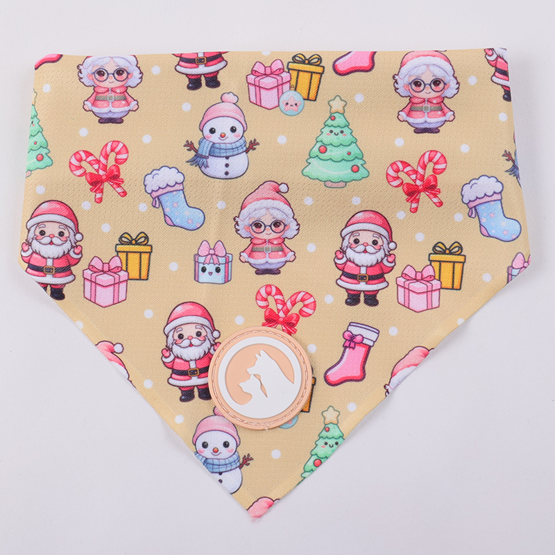 Bandana pour chien en polyester personnalisé, impression recto, écharpe pour animaux de compagnie 16