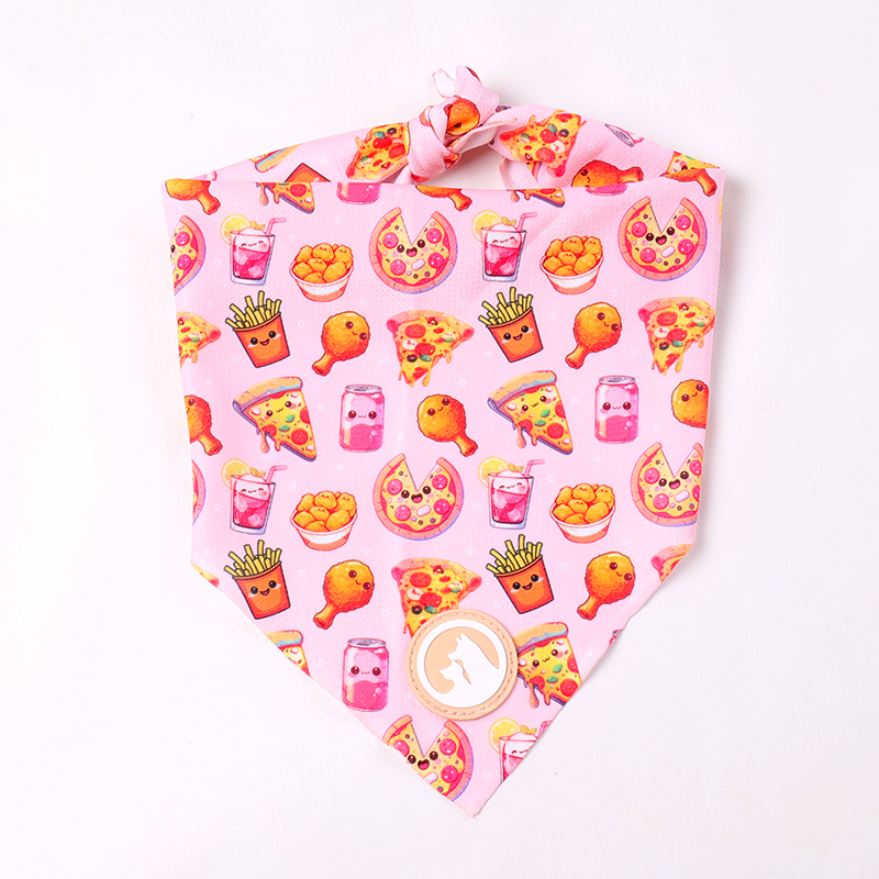 Bandana pour chien en polyester personnalisé, impression recto, écharpe pour animaux de compagnie 14