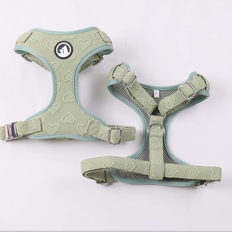 Embroidery Dog Harness Set Manufacturer Custom Soft Padded Polyester Neoprene Dog Harness Set ﻿ 7