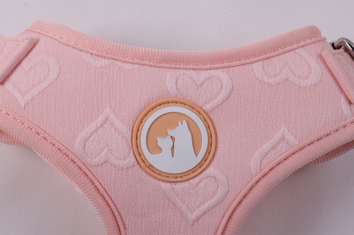 Broderad hundsele fabrik anpassad blomdesign justerbar husdjurssele 8