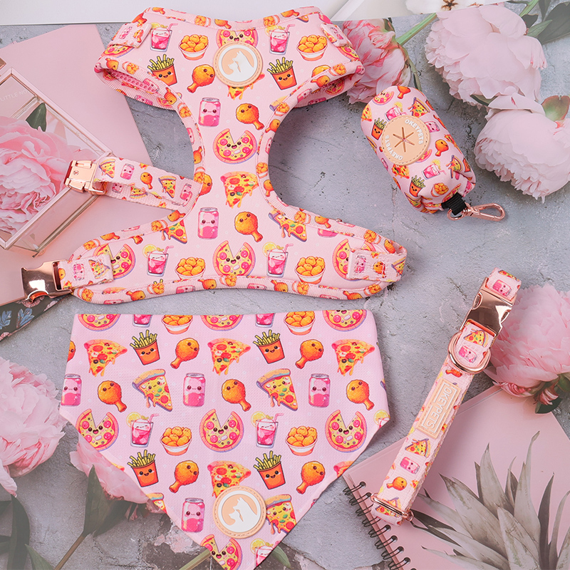 OKEYPETS Ensemble harnais, collier, laisse et nœud papillon anti-traction à carreaux pour chien, fabriqué sur mesure en usine 22