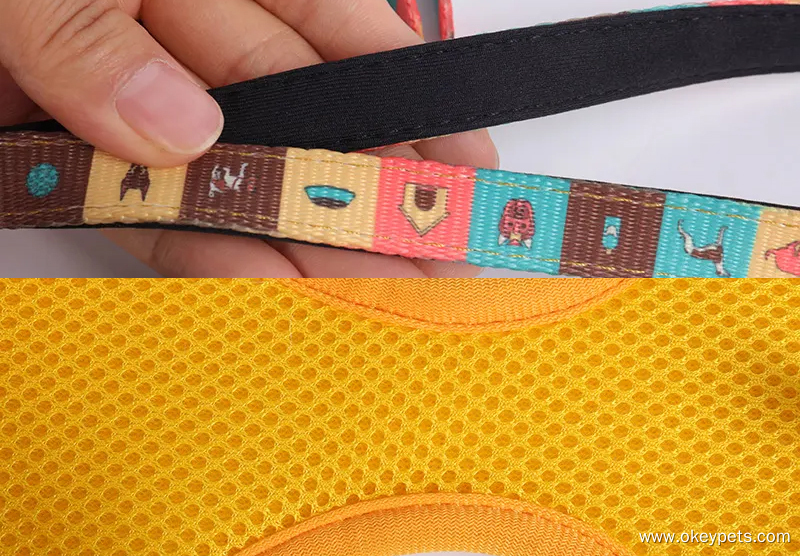 Ensemble de harnais de luxe personnalisé en polyester pour chien OKEYPETS 9
