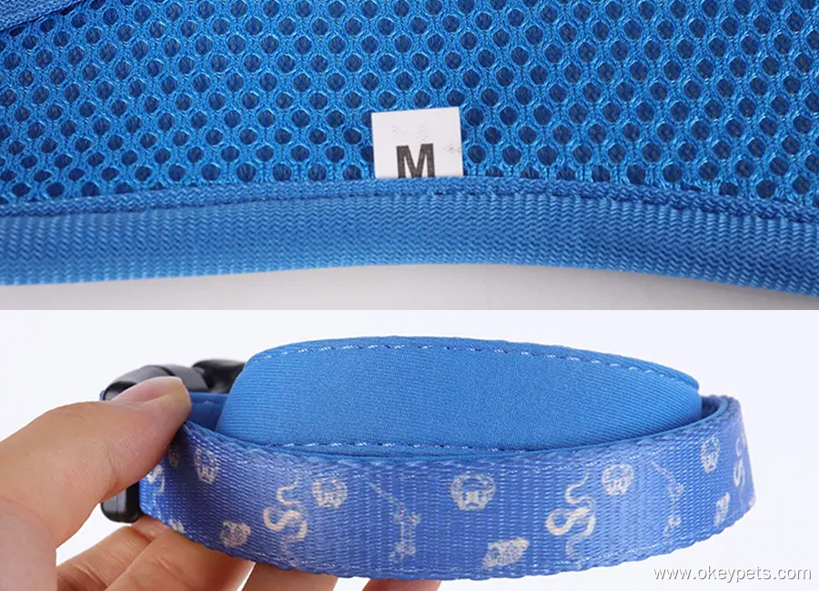 Harnais pour chien robuste et personnalisé en néoprène avec motif personnalisé, collier et laisse inclus. 9