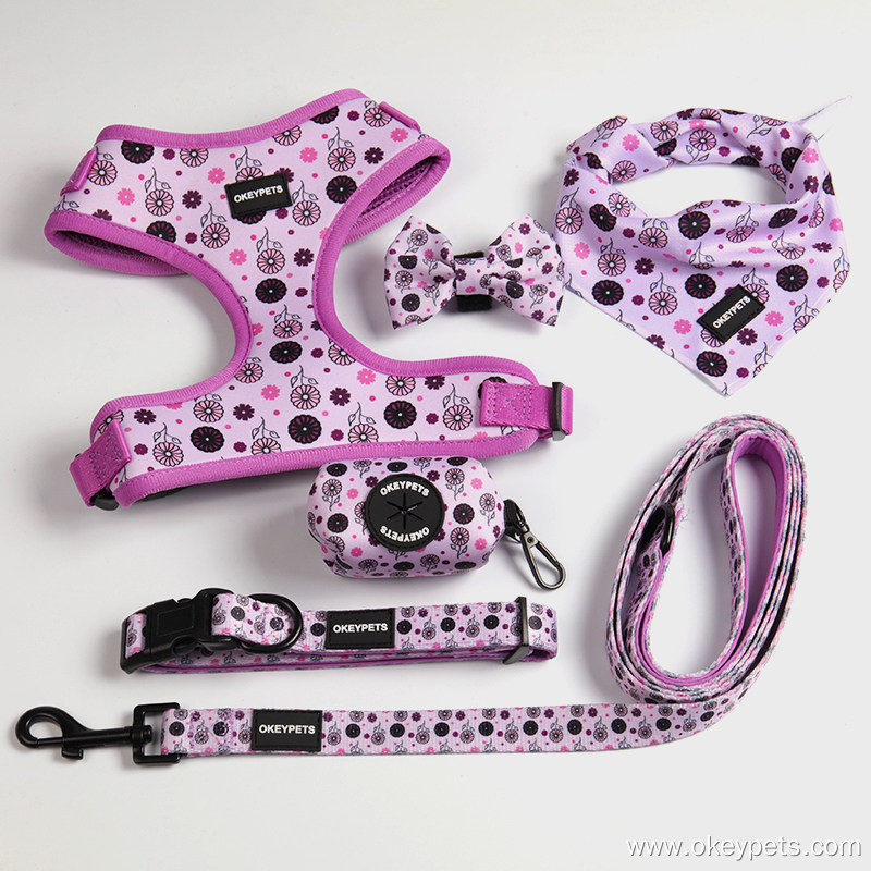 OKEYPETS Hundegeschirr-Set – Lieferant: Neopren-Hundegeschirr mit Halsband, Leine und Kotbeutelhalter 10