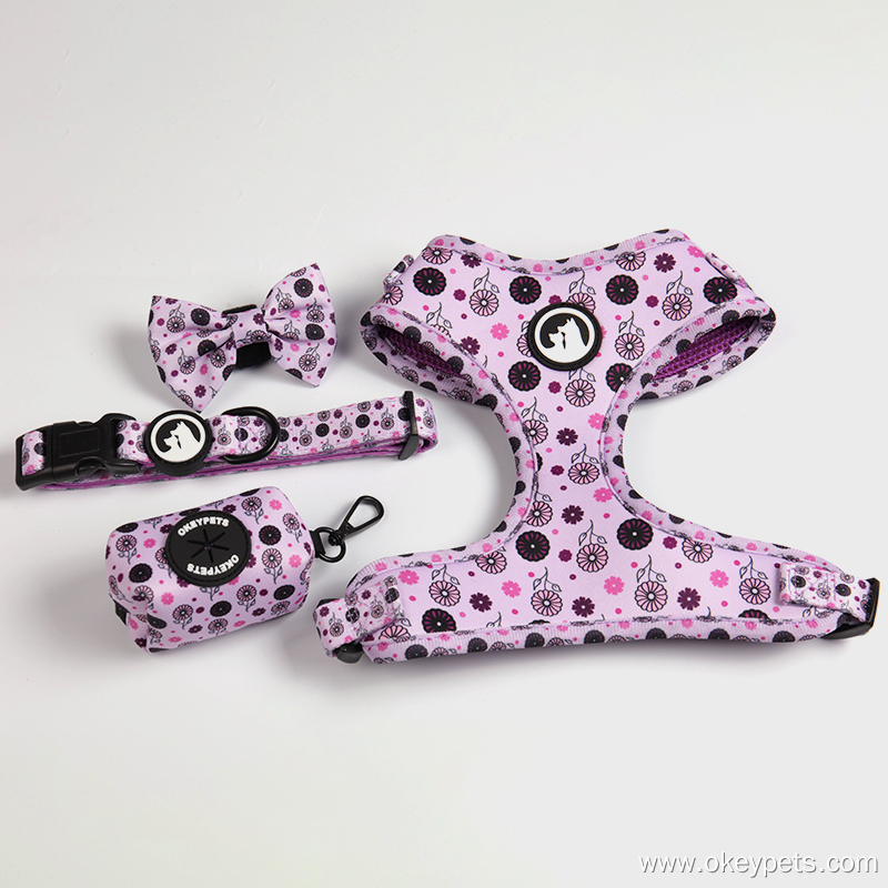 OKEYPETS Hundegeschirr-Set – Lieferant: Neopren-Hundegeschirr mit Halsband, Leine und Kotbeutelhalter 7