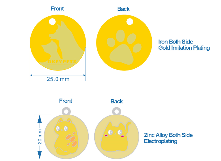 Médaille d'identification personnalisée pour chien, double face, en acier inoxydable gravée en profondeur 8