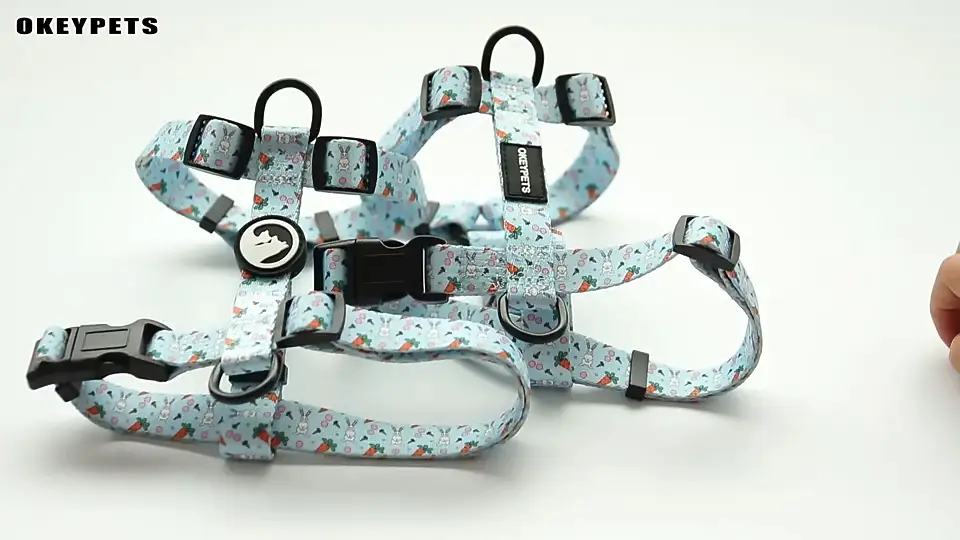 Harnais pour chiots à motifs imprimés en gros, harnais pour chien à sangle à dégagement rapide 1
