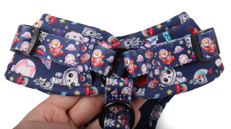 Harnais pour chien personnalisé par des fabricants, motif mignon, sublimation, vierge, souple, pour animaux de compagnie 9