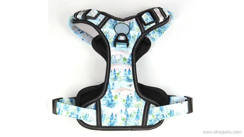 Harnais réfléchissant pour chien OKEYPETS en gros, idéal pour les promenades et l'entraînement. Harnais imprimé pour l'éducation canine. 1