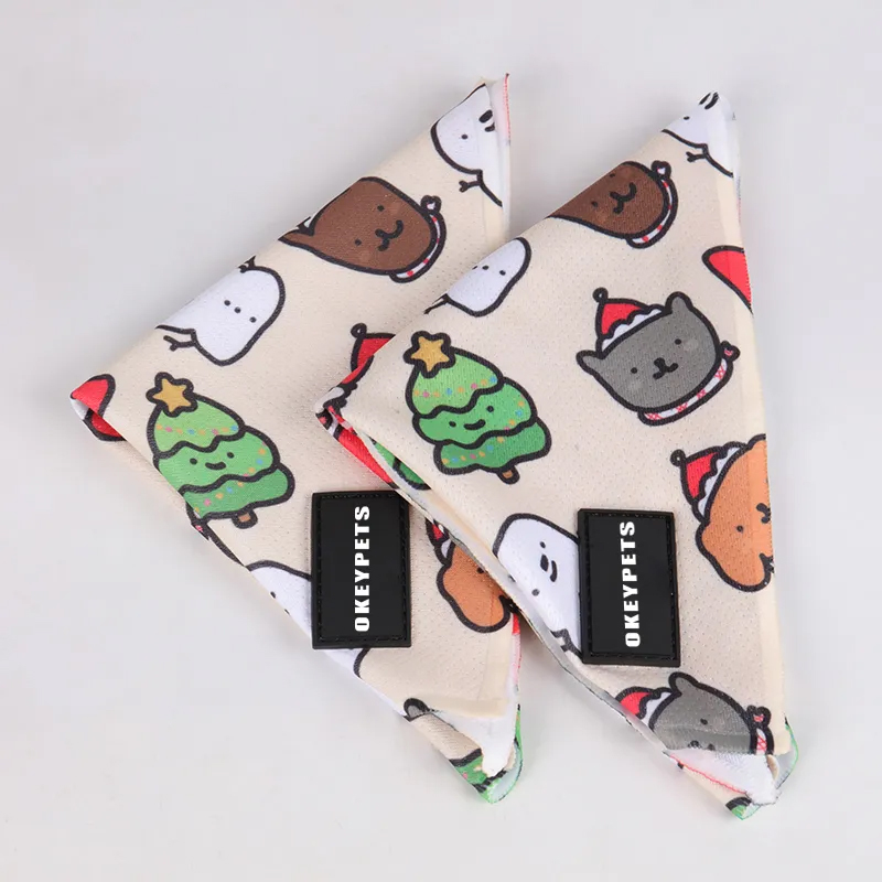 OKEYPETS Bandana réversible pour animaux de compagnie avec logo personnalisé par sublimation, imprimé chien 14