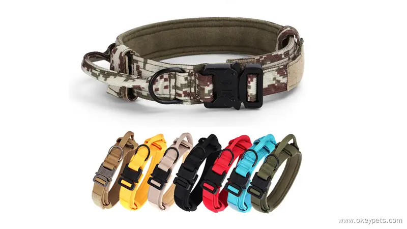 Collier tactique d'entraînement en nylon robuste, de type militaire, pour grands chiens (vente en gros). 1