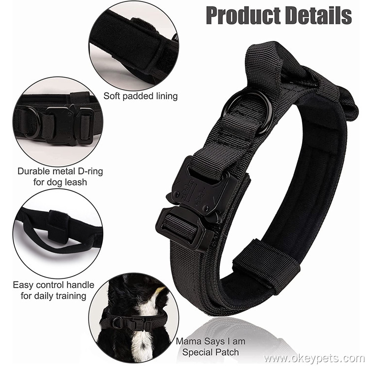 Collier tactique d'entraînement en nylon robuste, de type militaire, pour grands chiens (vente en gros). 6