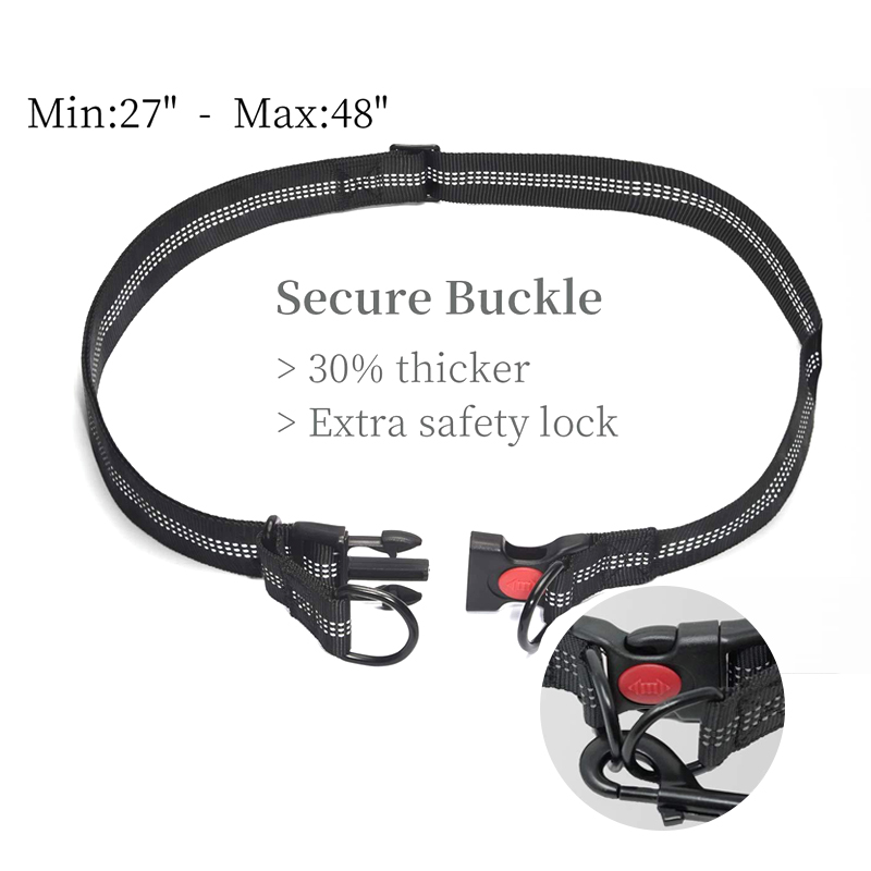 Laisse pour chien mains libres en gros avec pochette zippée, doubles poignées rembourrées et laisse élastique résistante 16