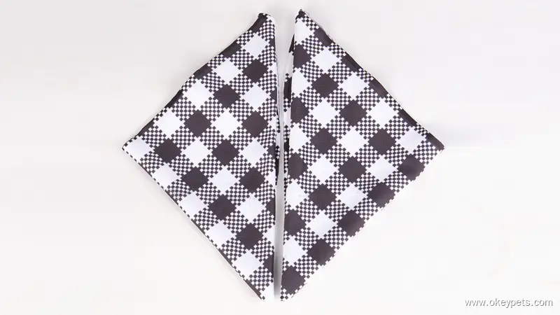 OKEYPETS 최소 주문 수량 적은 목도리, 경량 폴리에스터 소재, 세탁 가능, 타탄 체크 무늬, 대형견용 삼각형 반다나, 애완동물용 반다나 1