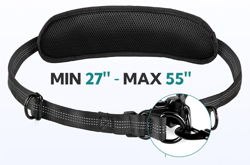 Laisse élastique réfléchissante mains libres pour chien, noire, en gros, Chine 8