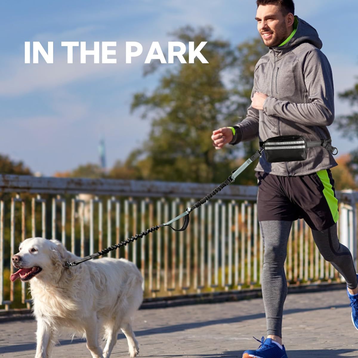 Laisse élastique réfléchissante mains libres pour chien, noire, en gros, Chine 32