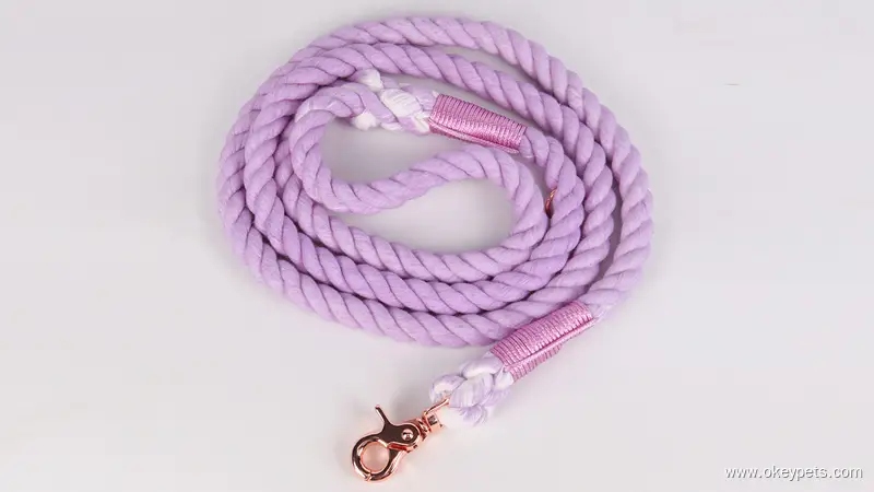 OKEYPETS Laisse pour animaux de compagnie tendance, légère, douce, confortable et résistante, en corde de coton pour chien. 1