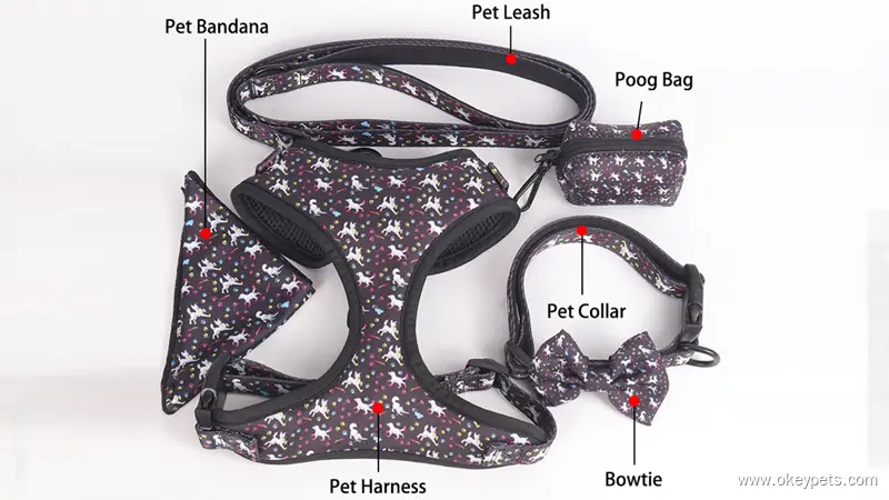 OKEYPETS - Abah-abah Vest Haiwan Peliharaan Label Persendirian Bercorak Percetakan Abah-abah Anjing Fesyen Lembut Selesa Dengan Gesper Bertekstur 1