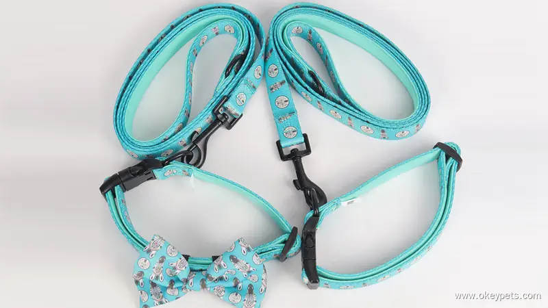 OKEYPETS Fabricants de colliers pour chiens en gros, motif par sublimation, collier et laisse robustes 1