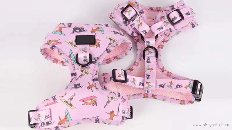 OKEYPETS Justerbar brystbælte Lagdelt åndbar mesh blød polstret hundevest Moderigtig kæledyrssele Vest kæledyrssele 1