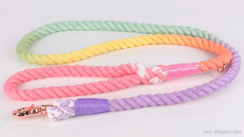 Laisse pour chien OKEYPETS faite main, en corde 100% coton. 1